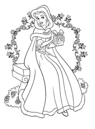 Disney Princess Christmas Coloring Pages Part 2